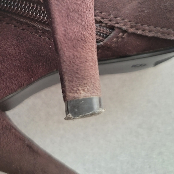 PESA'RO "CELERY" Brown Faux Suede Heels, Zip Closure Boots - Picture 11 of 12